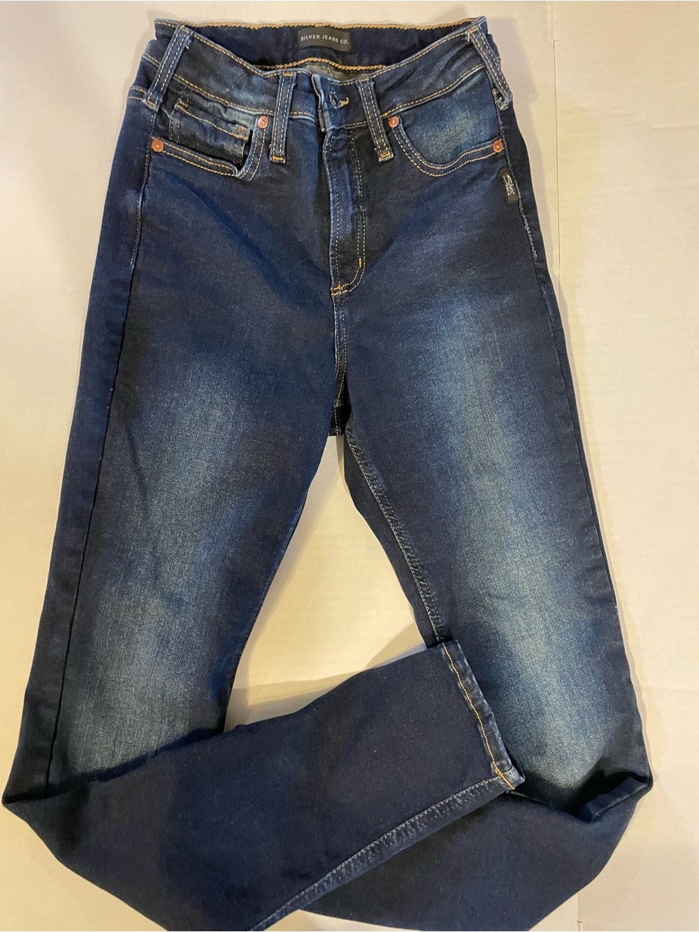Silver Jeans Dark Indigo Skinny Jeans with Subtle Fade